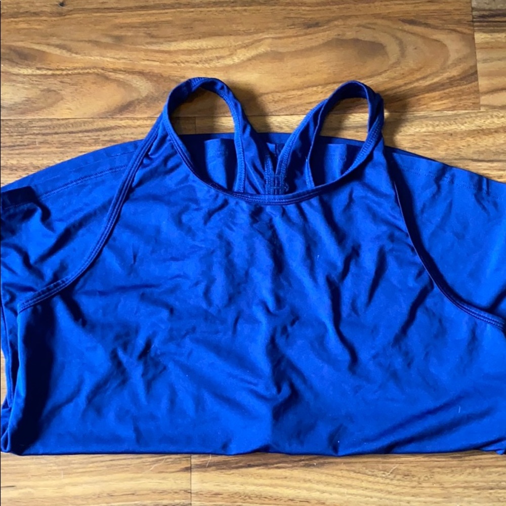 Fabletics navy racer back tank size m